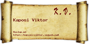 Kaposi Viktor névjegykártya